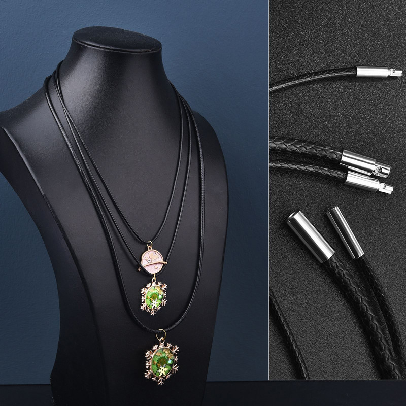 45/50/60 cm kožni lanac, ogrlica, kožni lanac od voštanog užeta s kopčom od nehrđajućeg čelika za žene, muškarce, uradi sam ogrlica, nakit