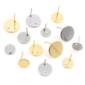 20 komada 6/8/10/12 mm 316 pozlaćeni nehrđajući čelik, nalazi igle, DIY naušnice s rupom za konektor za pribor za izradu nakita