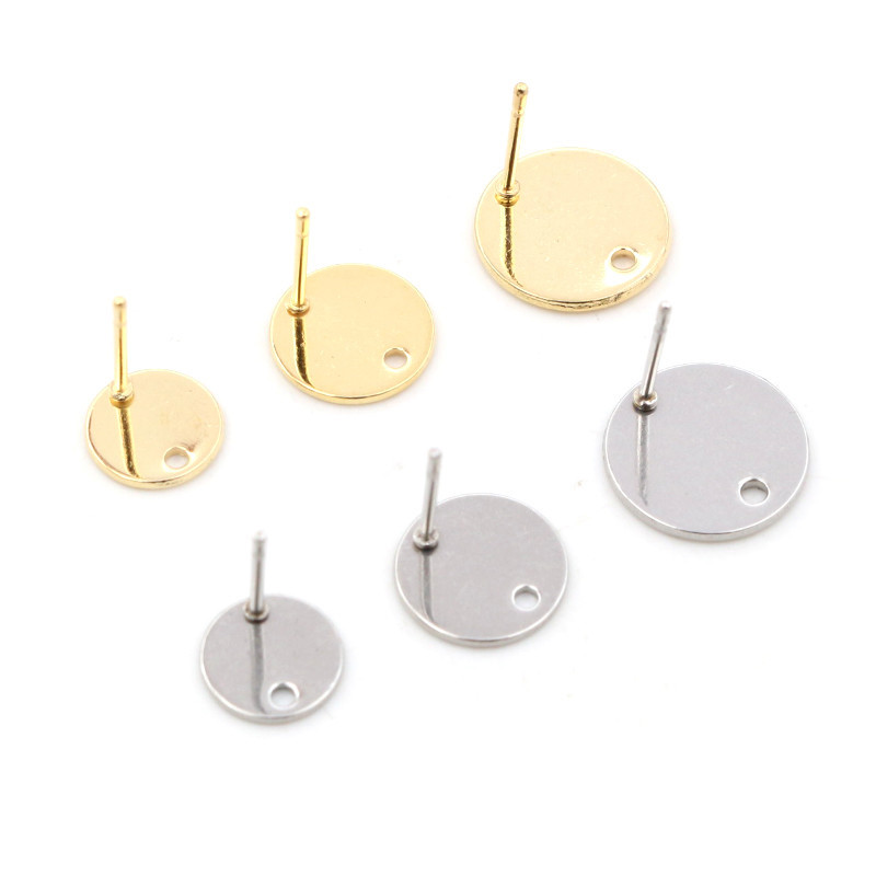 20 komada 6/8/10/12 mm 316 pozlaćeni nehrđajući čelik, nalazi igle, DIY naušnice s rupom za konektor za pribor za izradu nakita