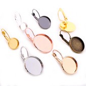 8-20mm 10kom klasičnih boja presvučenih francuskim leđnim naušnicama Baza, pristaje 8-20mm stakleni kabošoni Prazne naušnice za nakit