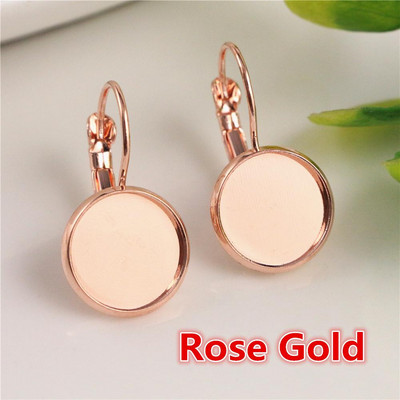 8-20mm 10kom klasičnih boja presvučenih francuskim leđnim naušnicama Baza, pristaje 8-20mm stakleni kabošoni Prazne naušnice za nakit