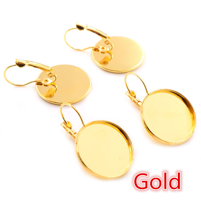 8-20mm 10kom klasičnih boja presvučenih francuskim leđnim naušnicama Baza, pristaje 8-20mm stakleni kabošoni Prazne naušnice za nakit