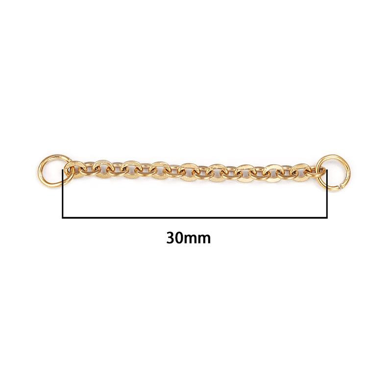 3/5cm 20db rozsdamentes acél fülbevaló hosszabbító lánc Connect nyaklánc karkötő farok láncok ékszer készítés barkács fülbevaló kézműves