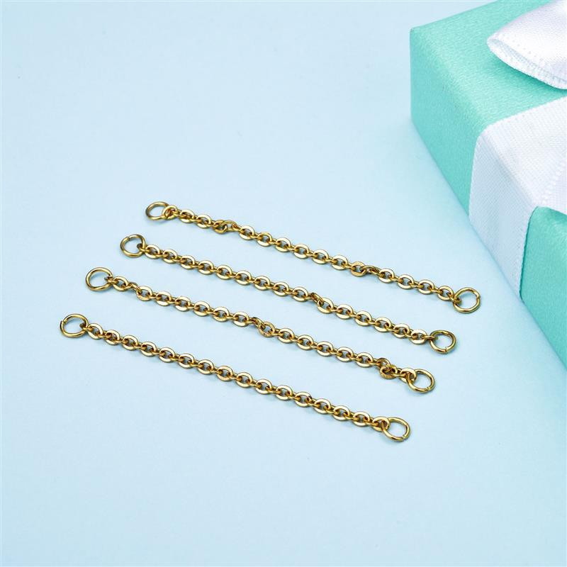 3/5cm 20db rozsdamentes acél fülbevaló hosszabbító lánc Connect nyaklánc karkötő farok láncok ékszer készítés barkács fülbevaló kézműves