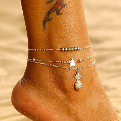 Pahkluu keti kaart Infinite Heart ripats jalavõrud naistele Summer Beach Barefoot sandaalid Käevõru pahkluu jalas Naiste jalavõrud