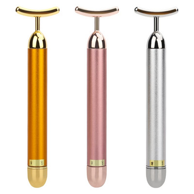 24k Golden Facial Roller Massager Shape T Δόνηση Ανύψωσης Προσώπου Energy Bar Beauty Skin Συσκευή μασάζ σώματος Εργαλεία περιποίησης προσώπου