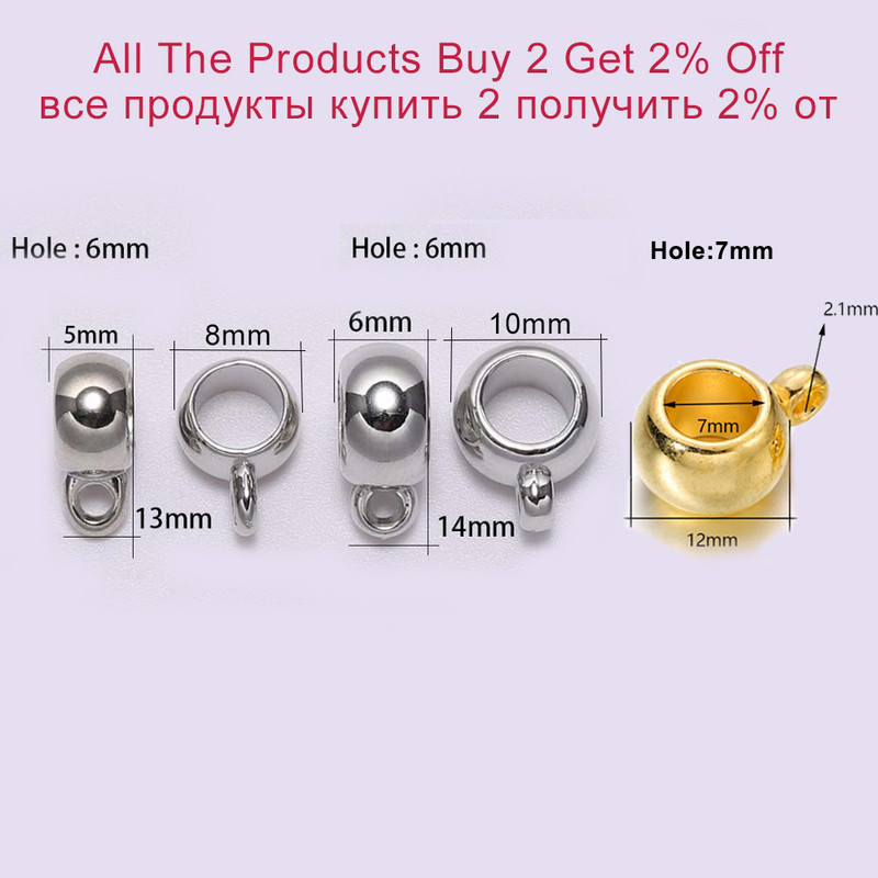 50 komada privjesaka Bail Big Hole Akrilne CCB kuglice, kopča, kopča, privjesak, kopče, kuke, labave odstojne perle za DIY pribor za izradu nakita