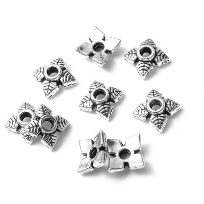 50 τμχ/Παρτίδα Σχήμα λουλουδιών Torus Beads Καπέλα Loose Spacer Beads for Jewelry Making DIY κολιέ Βραχιόλια Αξεσουάρ Προμήθειες