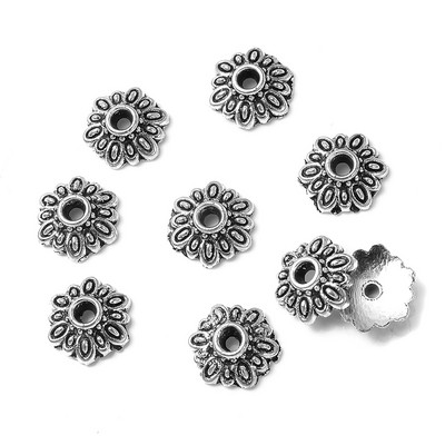 50 τμχ/Παρτίδα Σχήμα λουλουδιών Torus Beads Καπέλα Loose Spacer Beads for Jewelry Making DIY κολιέ Βραχιόλια Αξεσουάρ Προμήθειες