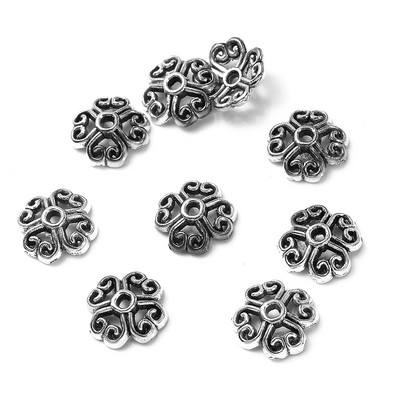 50 τμχ/Παρτίδα Σχήμα λουλουδιών Torus Beads Καπέλα Loose Spacer Beads for Jewelry Making DIY κολιέ Βραχιόλια Αξεσουάρ Προμήθειες