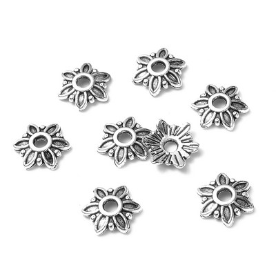 50 τμχ/Παρτίδα Σχήμα λουλουδιών Torus Beads Καπέλα Loose Spacer Beads for Jewelry Making DIY κολιέ Βραχιόλια Αξεσουάρ Προμήθειες