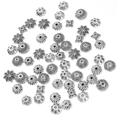 50 τμχ/Παρτίδα Σχήμα λουλουδιών Torus Beads Καπέλα Loose Spacer Beads for Jewelry Making DIY κολιέ Βραχιόλια Αξεσουάρ Προμήθειες