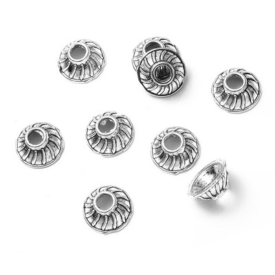 50 τμχ/Παρτίδα Σχήμα λουλουδιών Torus Beads Καπέλα Loose Spacer Beads for Jewelry Making DIY κολιέ Βραχιόλια Αξεσουάρ Προμήθειες