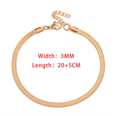 Blade Snake keti jalavõru naistele laius 3/4/5 mm kullavärvi jalakäevõru jalal Roostevabast terasest kett Rannatarvikud Ehted