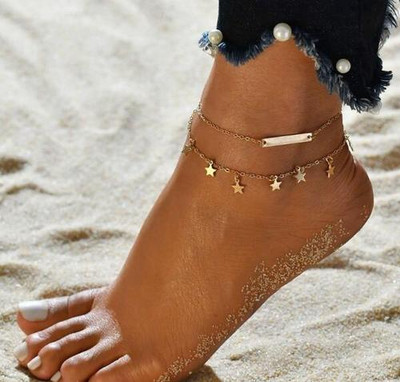 Νέο κοχύλι Starfish Anklets for The Leg Handmade Bohemian Foot Chain Κοσμήματα καλοκαιρινά αξεσουάρ για παραλία