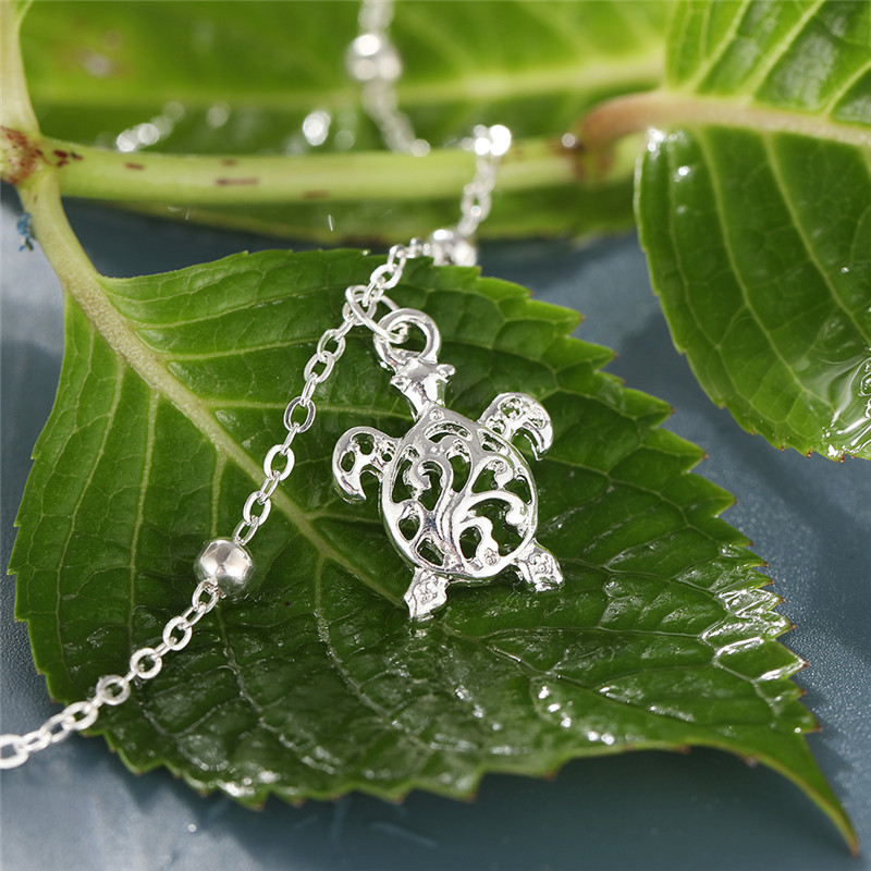 Βραχιόλι 17 χιλιομέτρων καλοκαιρινής παραλίας ασημί χρώματος σε σχήμα χελώνας για γυναίκες Βραχιόλι με χάντρες στα πόδια στο πόδι