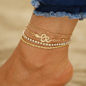 Бохемски глезени за жени Златен цвят глезена Модна перлена верига Лятна гривна на крака Дамски гривни Плажни аксесоари