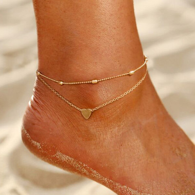 Bohemian Anklets για γυναίκες Χρυσό Χρώμα Anklet Μόδα Pearl Chain καλοκαιρινό βραχιόλι στο πόδι Γυναικεία βραχιόλια Αξεσουάρ παραλίας