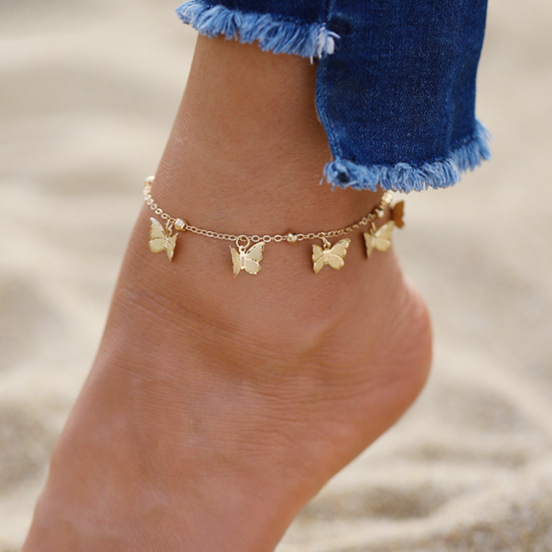 Bohemian Anklets για γυναίκες Χρυσό Χρώμα Anklet Μόδα Pearl Chain καλοκαιρινό βραχιόλι στο πόδι Γυναικεία βραχιόλια Αξεσουάρ παραλίας