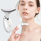 Novi uređaj za uklanjanje dvostruke brade LED fotonska terapija grijanjem protiv bora Alat za njegu vrata Vibracija Masažer za podizanje kože