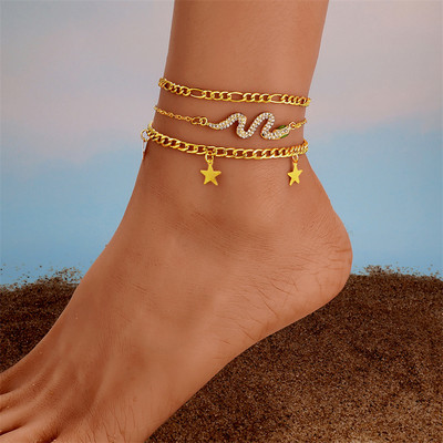 Βραχιόλι Bohemia Butterfly Chain για γυναίκες Μοντέρνα αξεσουάρ ποδιών Καλοκαιρινό ξυπόλυτο βραχιόλι με κολιέ στα πόδια Δώρο κοσμήματος