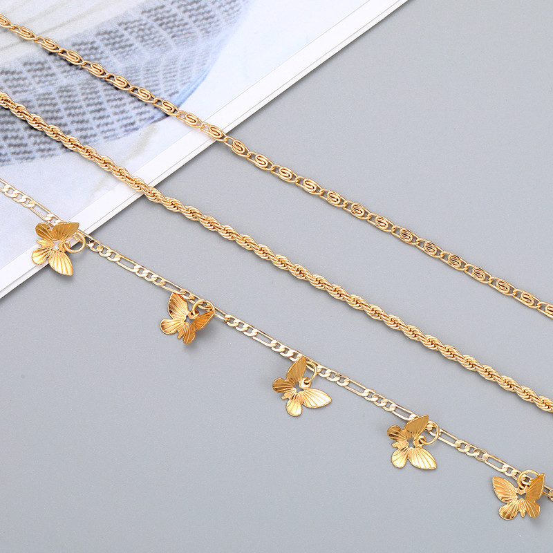 Βραχιόλι Bohemia Butterfly Chain για γυναίκες Μοντέρνα αξεσουάρ ποδιών Καλοκαιρινό ξυπόλυτο βραχιόλι με κολιέ στα πόδια Δώρο κοσμήματος