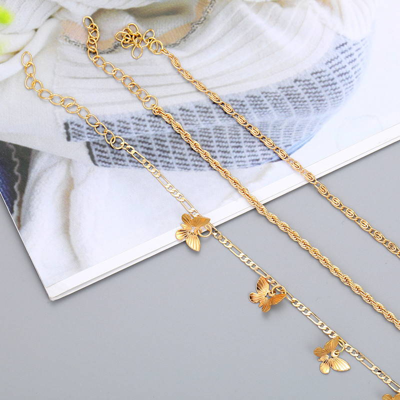 Βραχιόλι Bohemia Butterfly Chain για γυναίκες Μοντέρνα αξεσουάρ ποδιών Καλοκαιρινό ξυπόλυτο βραχιόλι με κολιέ στα πόδια Δώρο κοσμήματος
