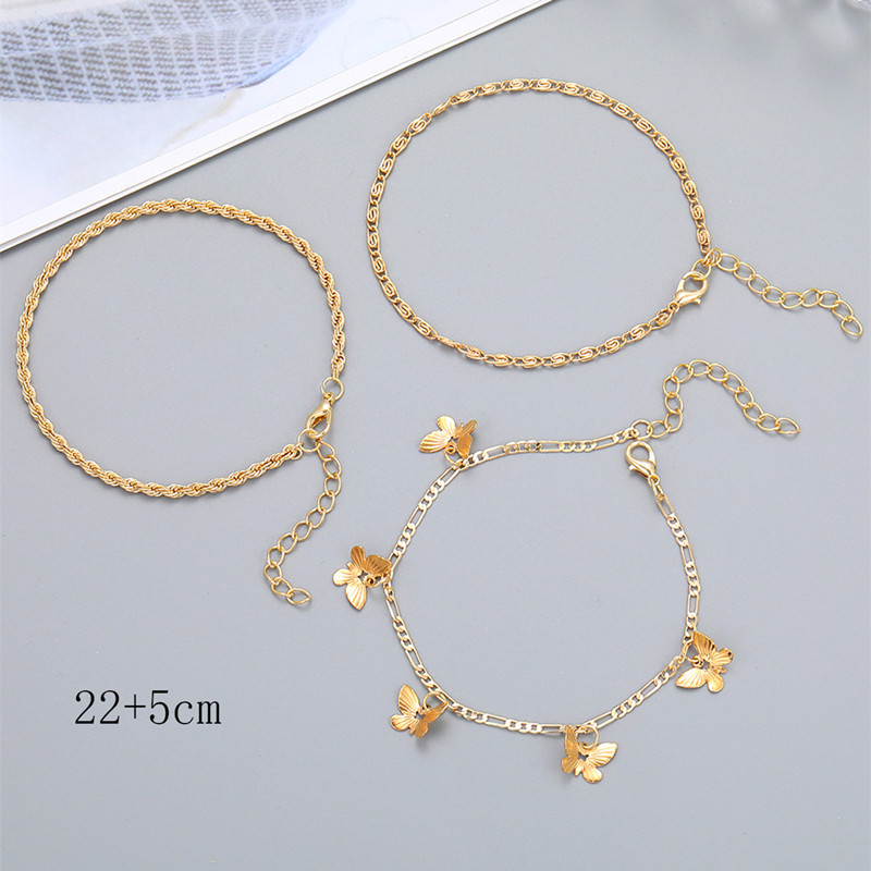 Βραχιόλι Bohemia Butterfly Chain για γυναίκες Μοντέρνα αξεσουάρ ποδιών Καλοκαιρινό ξυπόλυτο βραχιόλι με κολιέ στα πόδια Δώρο κοσμήματος