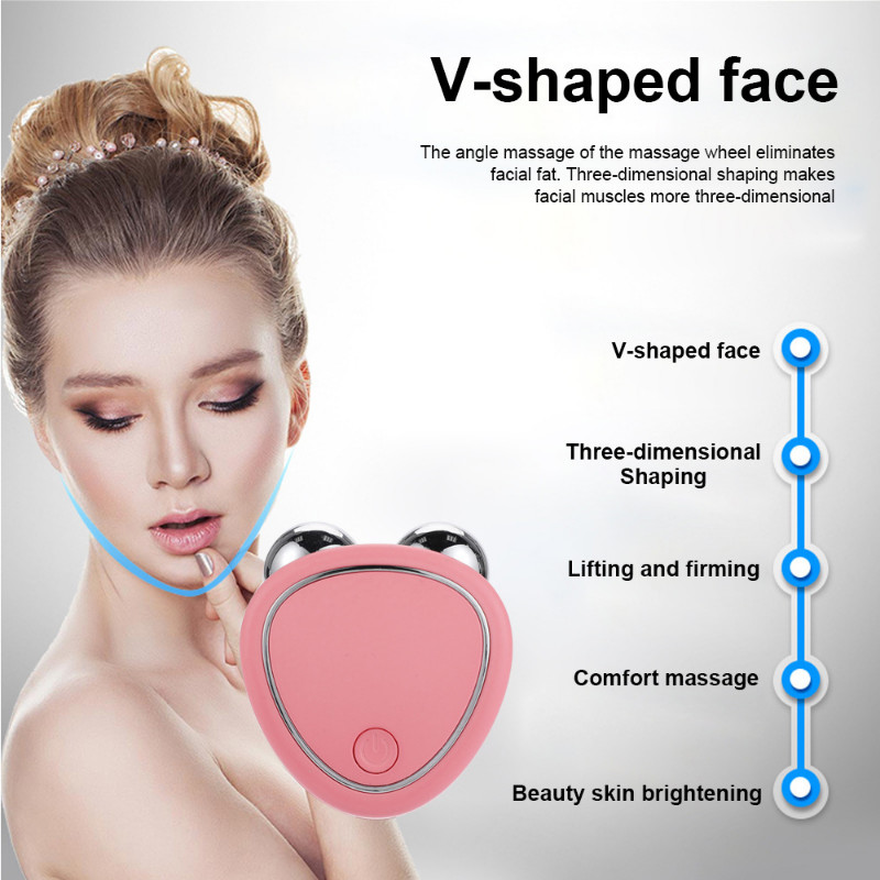USB EMS Facial Massager Microcurrent Face Lifting Machine Roller Skin Tightening Rejuvenation Beauty Charg Facial Anti Writkle