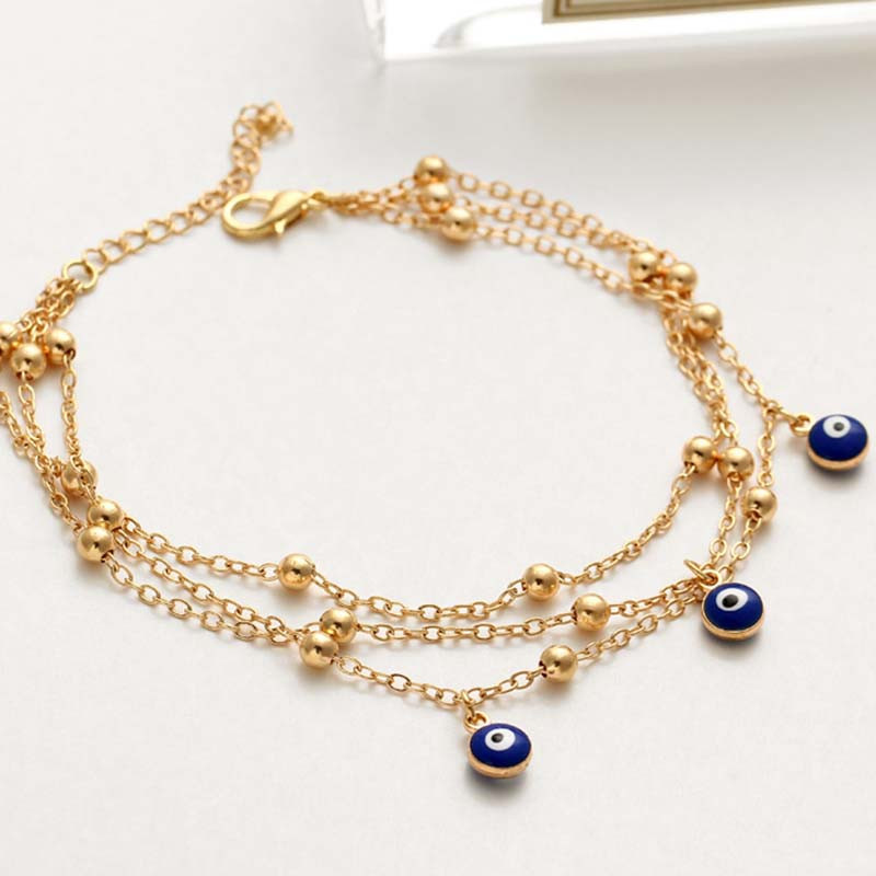 Μόδα μπλε μανδύα με κακά μάτια για γυναίκες από ανοξείδωτο ατσάλι, ασημί χρώμα, τουρκικά μάτια, καλοκαιρινά ποδαράκια, κοσμήματα παραλίας δώρο 2022