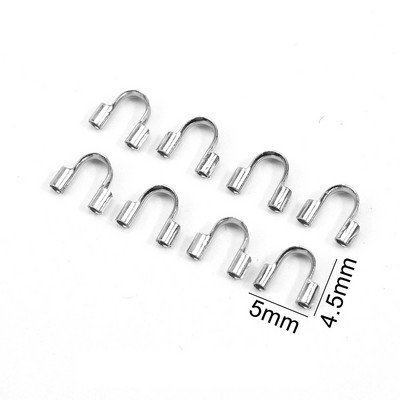 100 db/tétel 4,5x 4 mm-es rozsdamentes acél rézhuzal védővédők hurkok U alakú csatlakozók ékszerkészítési kiegészítőkhöz