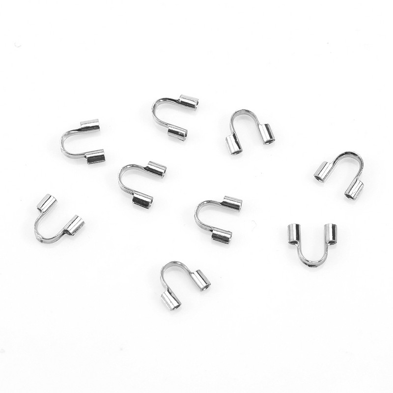 100 db/tétel 4,5x 4 mm-es rozsdamentes acél rézhuzal védővédők hurkok U alakú csatlakozók ékszerkészítési kiegészítőkhöz