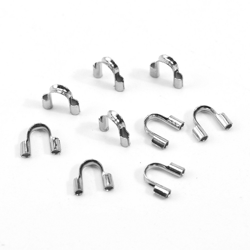 100 db/tétel 4,5x 4 mm-es rozsdamentes acél rézhuzal védővédők hurkok U alakú csatlakozók ékszerkészítési kiegészítőkhöz