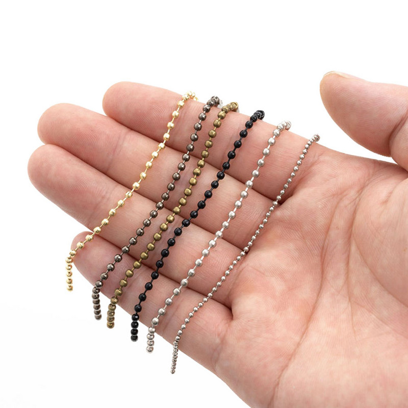 50 buc./lot 10/12/15 cm 2,4 mm lanț de mărgele pentru lanțuri de mărgele se potrivește pentru breloc/breloc/păpuși/etichetă conector pentru etichetă de mână bijuterii DIY