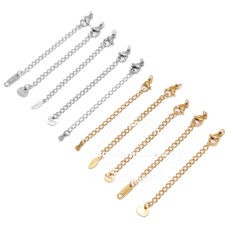 10db rozsdamentes acél 2 hüvelykes arany hosszabbító farok lánc homár kapcsok csatlakozó barkács ékszerek készítése karkötő nyaklánc