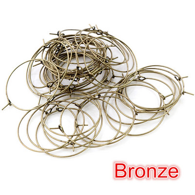 50 τμχ/παρτίδα 20 25 30 35 mm KC χρυσά επιχρυσωμένα σκουλαρίκια με κρίκοι Big Circle Ear Hoops Earrings Σύρματα για προμήθειες κατασκευής κοσμημάτων