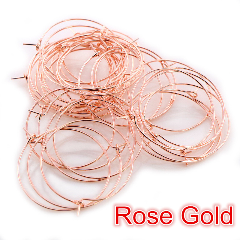 50 τμχ/παρτίδα 20 25 30 35 mm KC χρυσά επιχρυσωμένα σκουλαρίκια με κρίκοι Big Circle Ear Hoops Earrings Σύρματα για προμήθειες κατασκευής κοσμημάτων