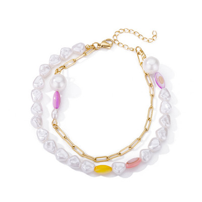 Βραχιόλι Bohemian Beads για γυναίκες από ανοξείδωτο ατσάλι Μπλε μπρασελέ με αλυσίδα ποδιών με ποδαράκια βραχιόλι Καλοκαιρινό δώρο κοσμήματα παραλίας