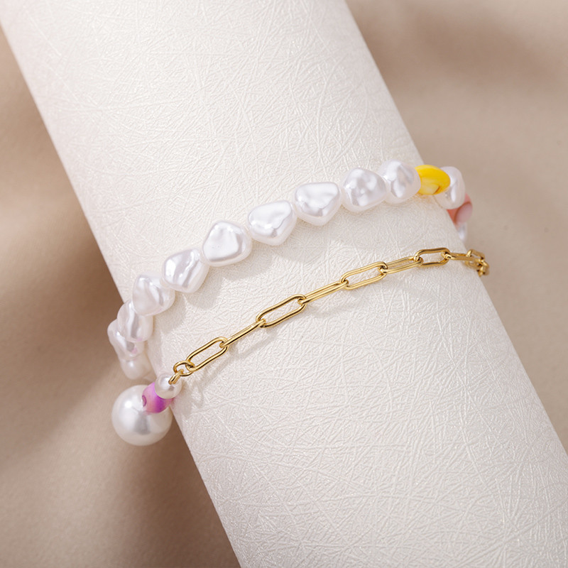 Βραχιόλι Bohemian Beads για γυναίκες από ανοξείδωτο ατσάλι Μπλε μπρασελέ με αλυσίδα ποδιών με ποδαράκια βραχιόλι Καλοκαιρινό δώρο κοσμήματα παραλίας