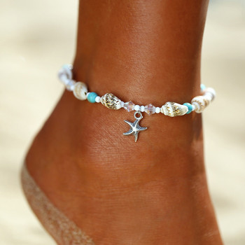 Гривна за глезена Shell Morska Starfish За жени Бижута за краката Гривна за глезена Barefoot Beach Glezen Гривна Bijoux Femme Гривна за подаръци
