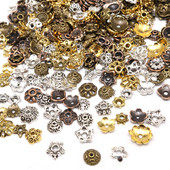 100/200 tk Väike segasuurus Tiibeti antiikhõbedavärvilised helmed mütsid, lillehelmeste mütsid, näputöö isetegemise tarvikud otsakatted