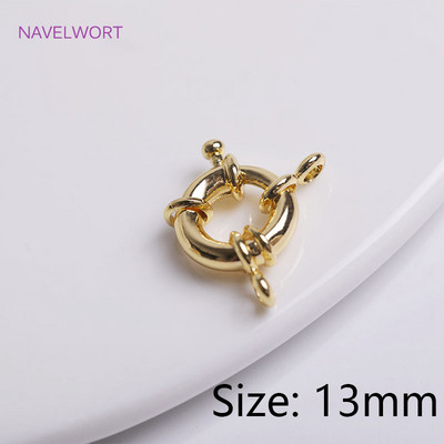 Conector de închizătoare de marinar placat cu aur de 18K pentru închizătoare de capăt de colier Închizători de volan din alamă, metal, accesoriu pentru fabricarea de bijuterii DIY