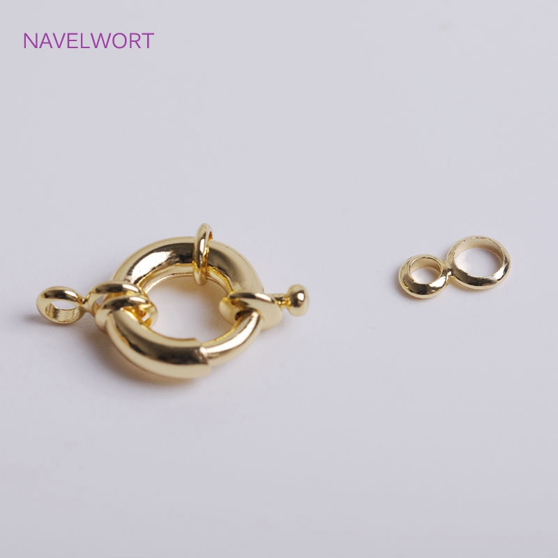 Conector de închizătoare de marinar placat cu aur de 18K pentru închizătoare de capăt de colier Închizători de volan din alamă, metal, accesoriu pentru fabricarea de bijuterii DIY