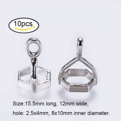 NBEADS 5-100 TK messingist ripatsiga kuusnurkne helmekork, plaatina kaelakee kõrvarõngad, DIY ehete valmistamise komponentide tarvikud