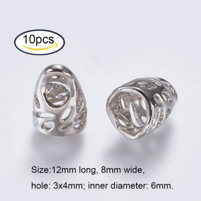 NBEADS 5-100 TK messingist ripatsiga kuusnurkne helmekork, plaatina kaelakee kõrvarõngad, DIY ehete valmistamise komponentide tarvikud