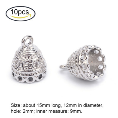 NBEADS 5-100 TK messingist ripatsiga kuusnurkne helmekork, plaatina kaelakee kõrvarõngad, DIY ehete valmistamise komponentide tarvikud