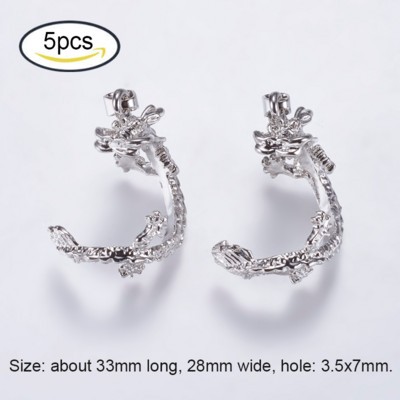 NBEADS 5-100 TK messingist ripatsiga kuusnurkne helmekork, plaatina kaelakee kõrvarõngad, DIY ehete valmistamise komponentide tarvikud