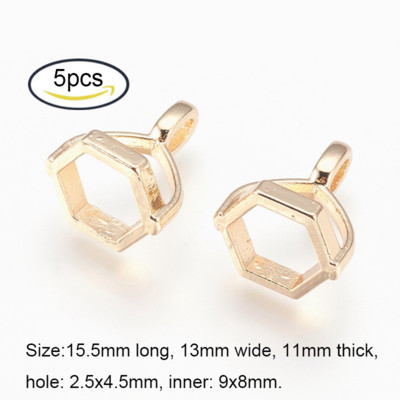 NBEADS 5-100 TK messingist ripatsiga kuusnurkne helmekork, plaatina kaelakee kõrvarõngad, DIY ehete valmistamise komponentide tarvikud