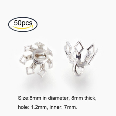 NBEADS 5-100 TK messingist ripatsiga kuusnurkne helmekork, plaatina kaelakee kõrvarõngad, DIY ehete valmistamise komponentide tarvikud