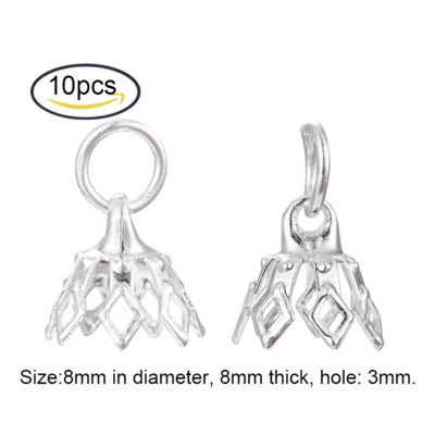 NBEADS 5-100 TK messingist ripatsiga kuusnurkne helmekork, plaatina kaelakee kõrvarõngad, DIY ehete valmistamise komponentide tarvikud